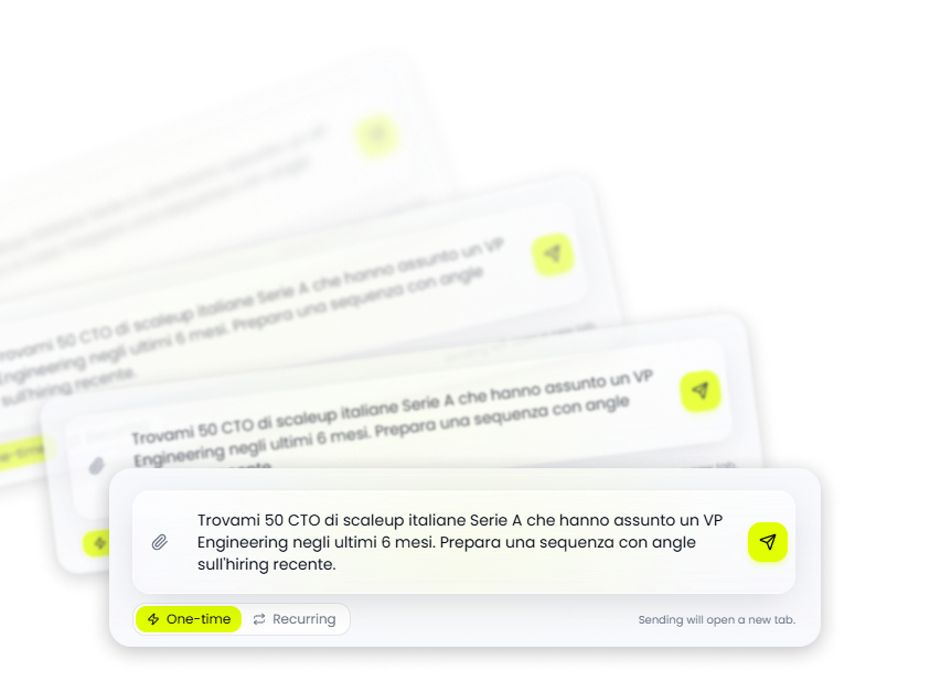 Stack di prompt: trovami 50 CTO di scaleup italiane Serie A che hanno assunto un VP Engineering negli ultimi 6 mesi.